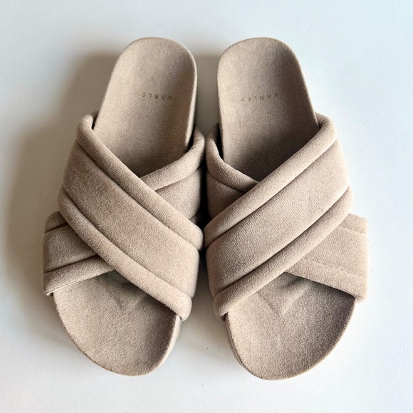 New Varley Ivory Fabric Rubber Outsole Flip Flops size 8 - Picture 4 of 12